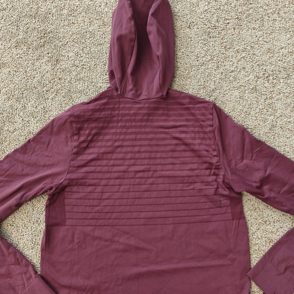 Salomon Hoodie Womens Medium Purple Seamless Long Sleeve Hooded Logo Chest - Picture 4 of 12